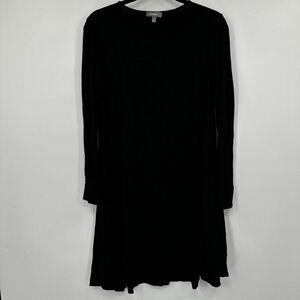Neiman Marcus Black Long Sleeve Crew Neck Tunic Dress Size Small Lagenlook‎
